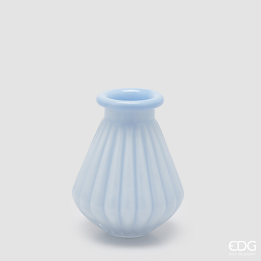 Jarra de Vidro Riscas Azul 20cm - Image 2