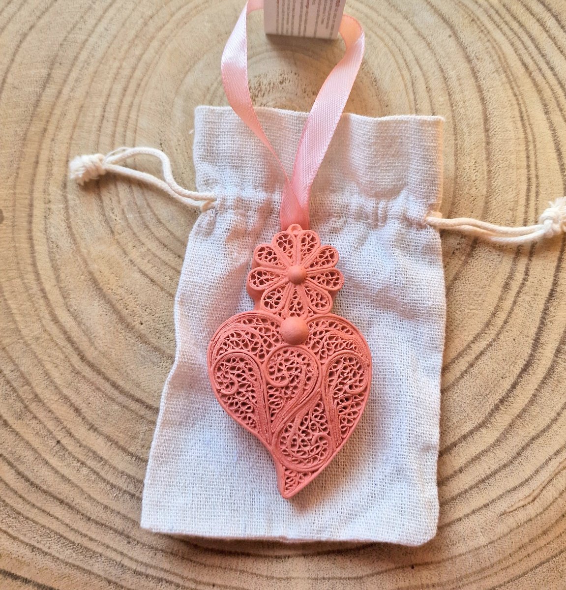 Coração grande Rosa Velho em saco: aroma Flor de Algodão - Image 2