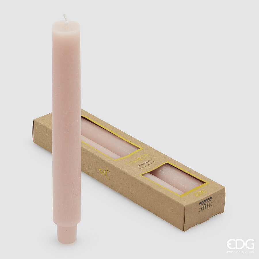 Pack 2 velas grossas para castiçal: ROSA CLARO - Image 2