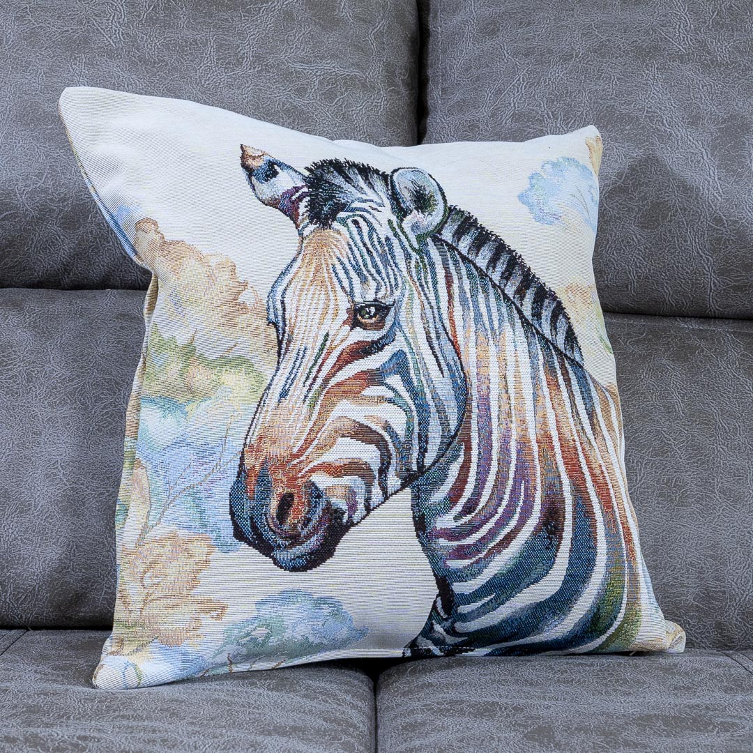Capa almofada 45X45cm Natural: Zebra com bege - Image 2
