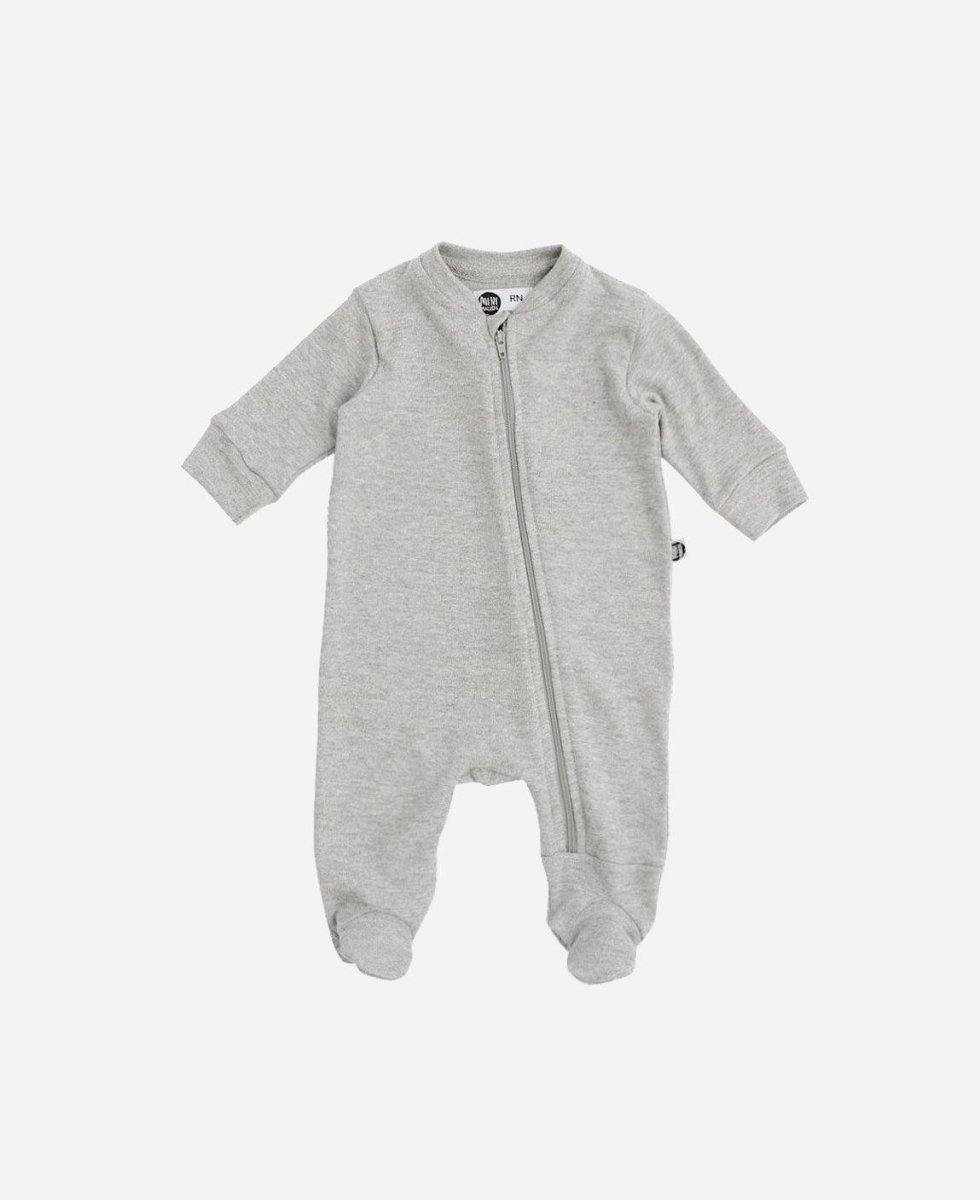 Macacão de Bebê Ziper com opção de Pezinho | Liso Mescla Médio - Image 4