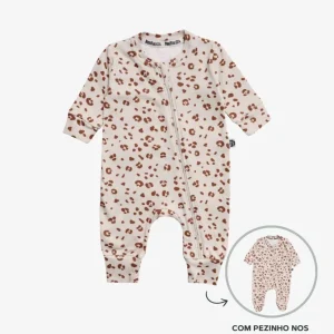 Macacão de Bebê Ziper com opção de Pezinho | Jaguar