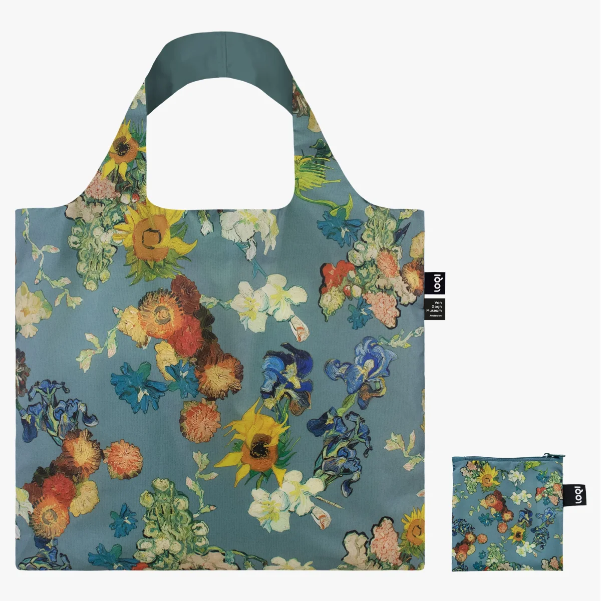 Saco reutilizável LOQI: “50th Anniversary Bouquet” fundo Azul, de Vincent van Gogh - Image 5