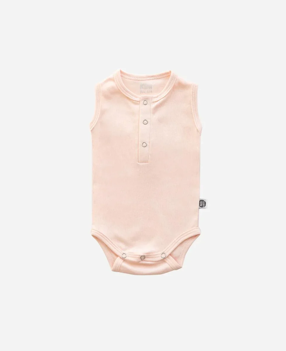Body de Bebê Regata Unissex Botões | Liso Peachy - Image 2