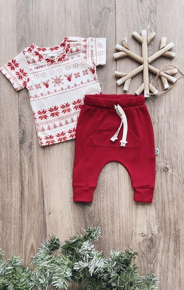 Calça de Bebê Unissex Bolsão MiniMalista | Liso Real Red - Image 5